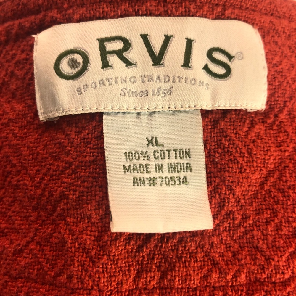 Orvis textured cotton jacket. Rust XL - Picture 9 of 10